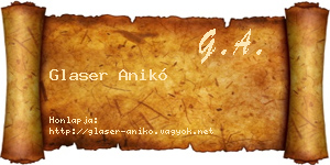 Glaser Anikó névjegykártya